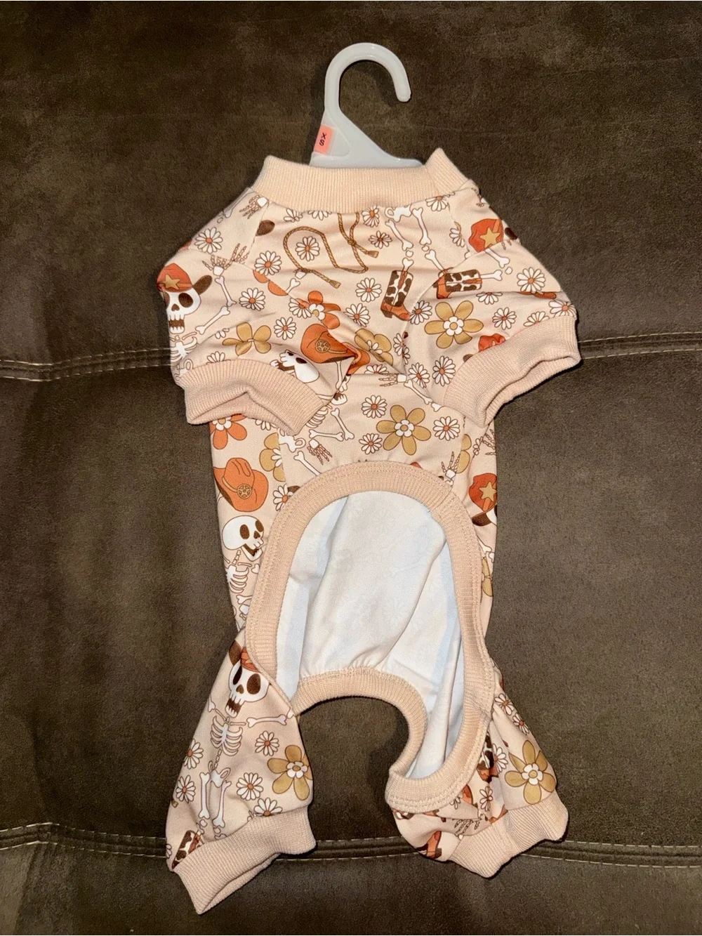 🆕 Little Paws Acres Halloween Skeleton Cowboy Dog Pajamas Size XS